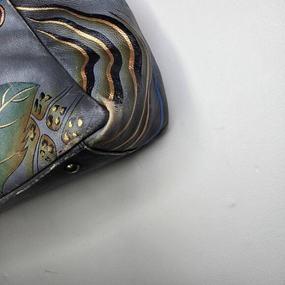 Anna Anushka Painted Hobo Bag Butterfly Roses Whimsical - Picture 6 of 14